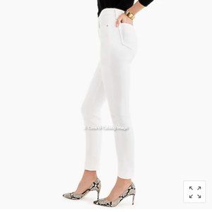 J. Crew 9” High-Rise Toothpick Jeans in White; B3584